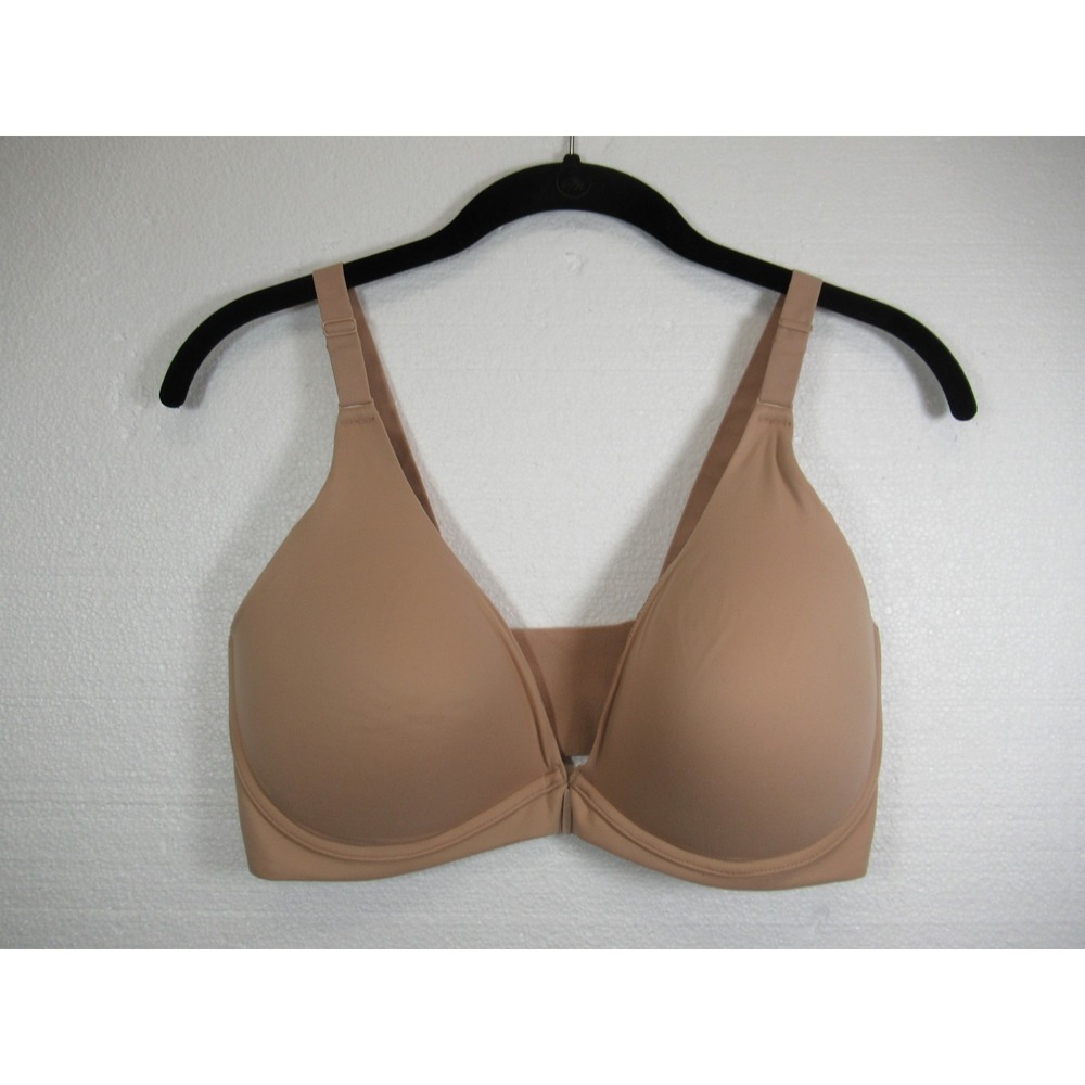 Spanx Bra-llelujah! Front Close Plunge Bra 36D Beige Wireless Lift 30076r